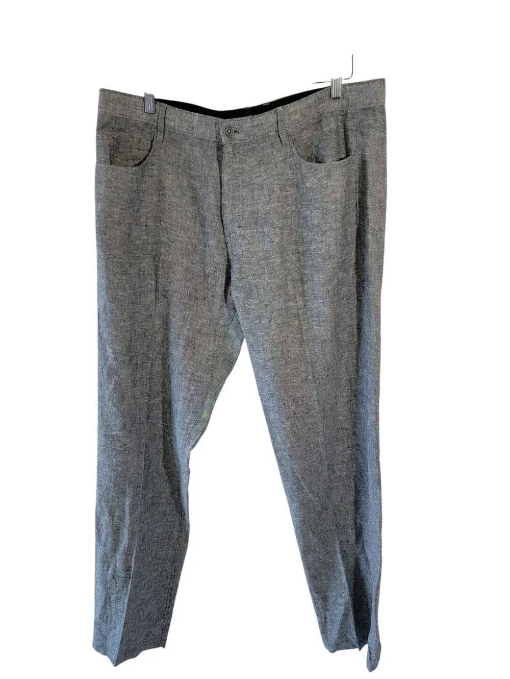 Calvin Klein Heather Gray Linen Blend Pants Mens Sz 38x32 Relaxed Resortwear